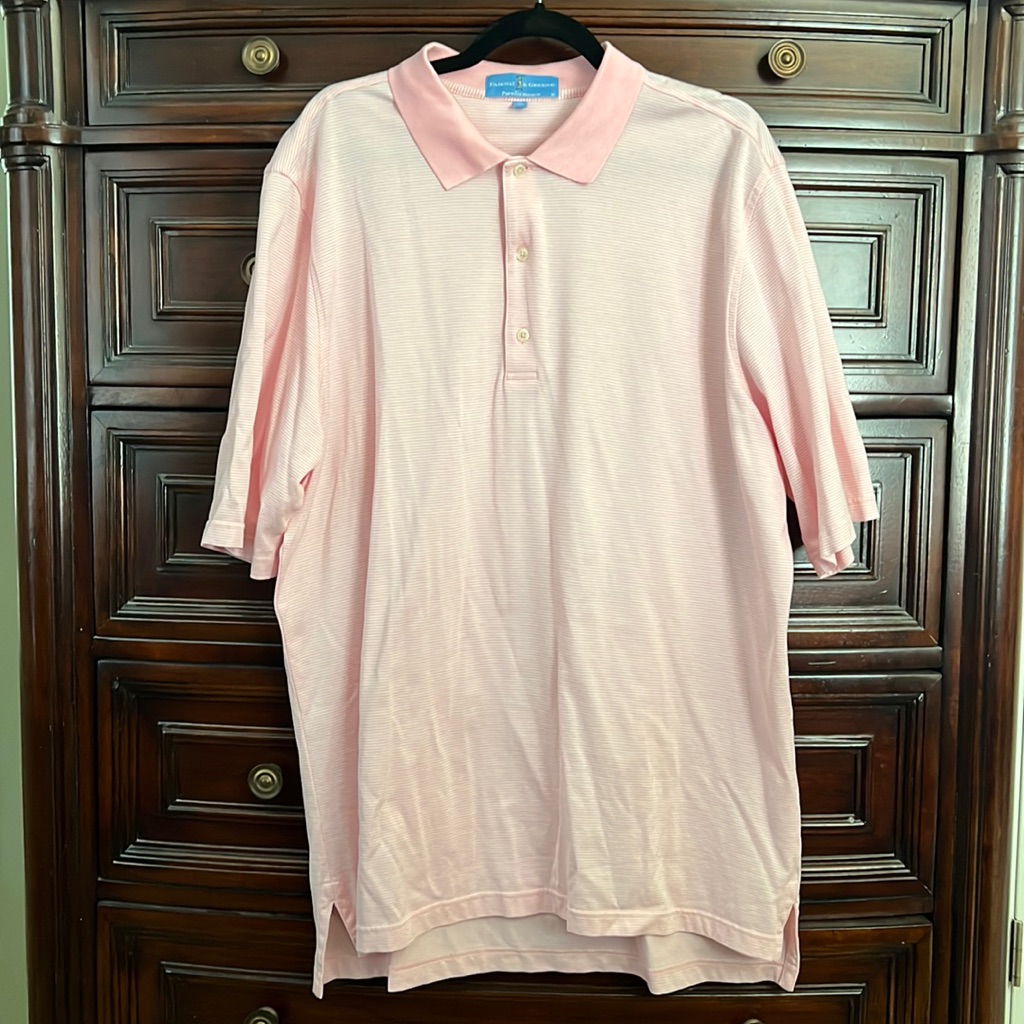 Sz Xl PinkWhite Mens Fairway Greene Performance Polo Sz Xl PinkWhite Mens Fairway Greene Performance Polo